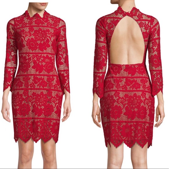 For Love And Lemons Dresses & Skirts - FOR LOVE AND LEMON red Rosetta lace dress